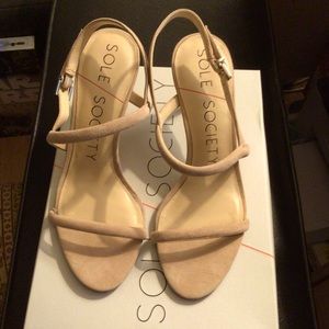 Sole Society - light camel suede stilettos